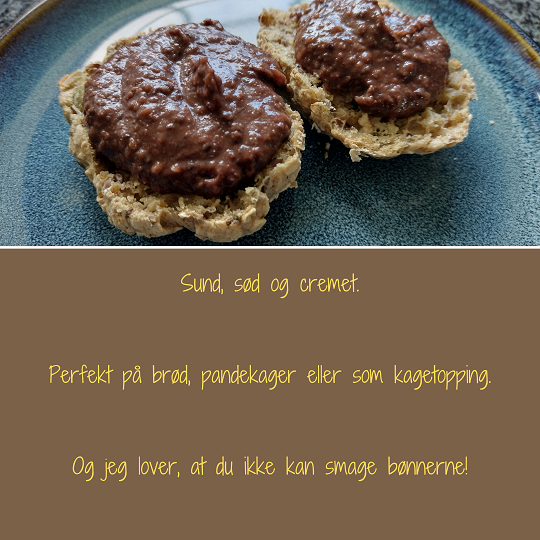 Sund Nutella opskrift med dadler og bønner.