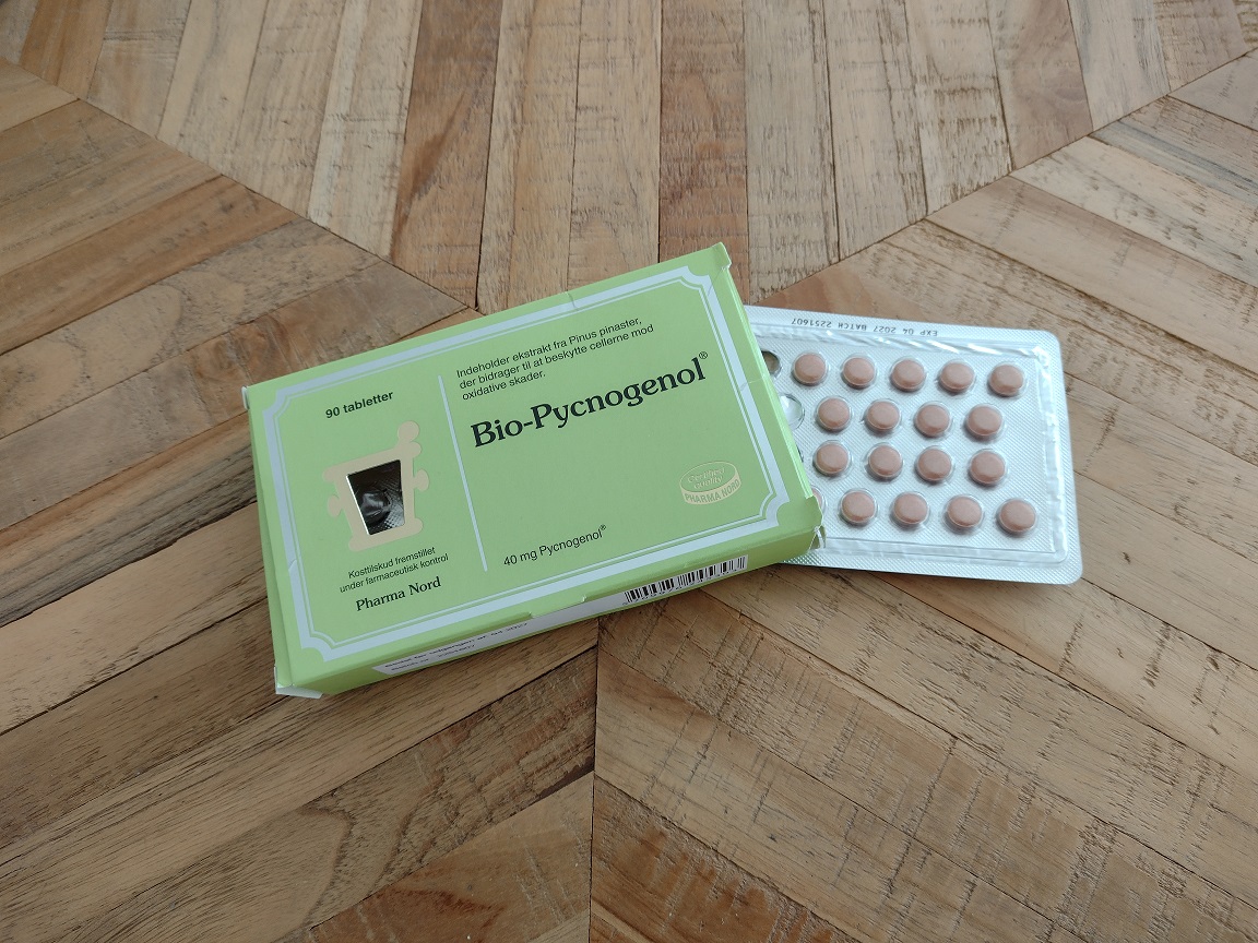 Pycnogenol kosttilskud - Lidt af et vidundermiddel. Her er det Bio-Pycnogenol fra danske Pharma Nord.